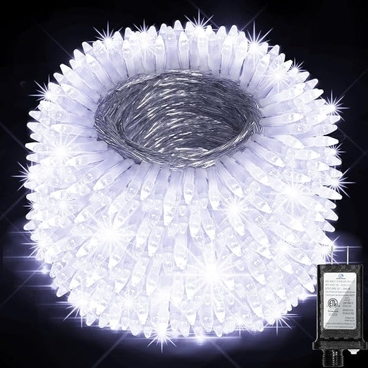 509FT Christmas Lights Outdoor 1350 LED Christmas Tree Decorations Lights with 8 Modes & Timer Memory, Plug In Clear Wire Waterproof LED Xmas Light for Yard Trees Wedding Party Holiday (Cool White)
