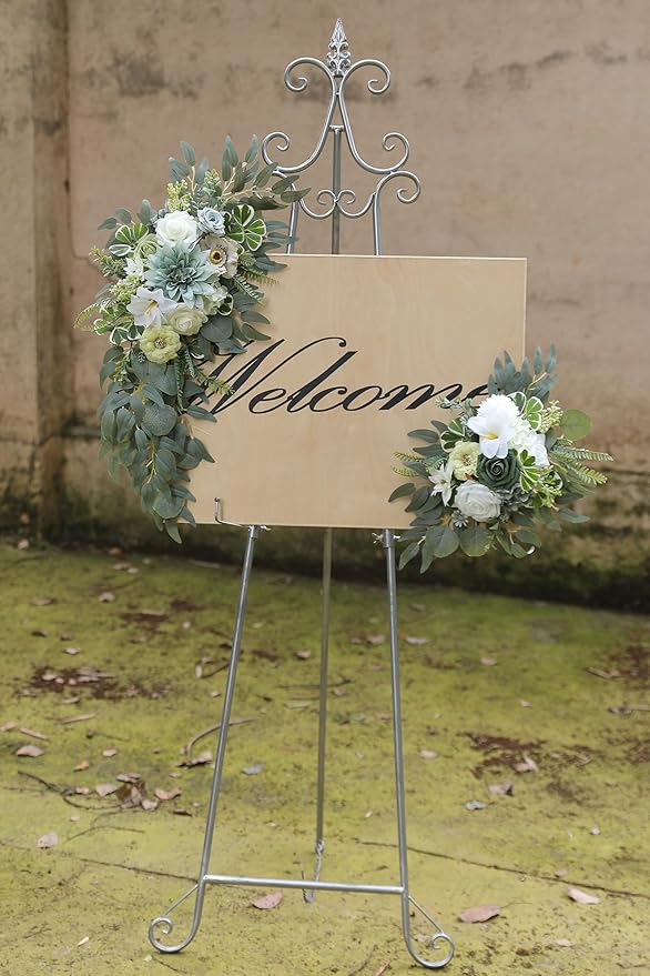 Artificial Flowers Combo Forest Green Silk Fake Flower for DIY Wedding Bridal Bouquets Floral Arrangement Birthday Cake for Table Centerpieces Baby Shower Anniversary Party Home Decor