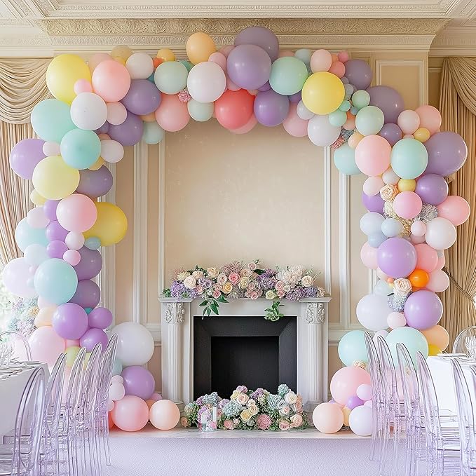 RUBFAC 87pcs Lavender Balloons Different Sizes 18 12 10 5 Inches for Garland Arch, Premium Pastel Latex Balloons for Birthday Party Wedding Baby Shower Bridal Shower Decorations