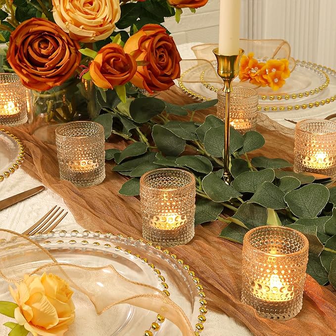SUPMIND 24 Pcs Votive Candle Holders, Glass Holders Bulk for Table Centerpiece, Tea Lights Candle Holders for Wedding Shower, Party and Home Decor Clear