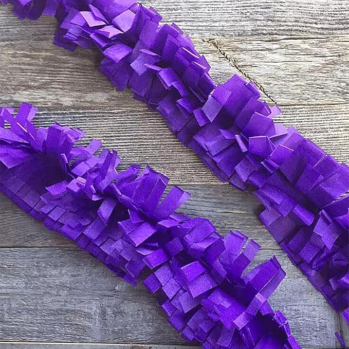 FOONEA Crepe Paper Streamers - 4 Rolls 328ft Purple Crepe Paper for Party, Wedding, Birthday & Baby Shower Decorations