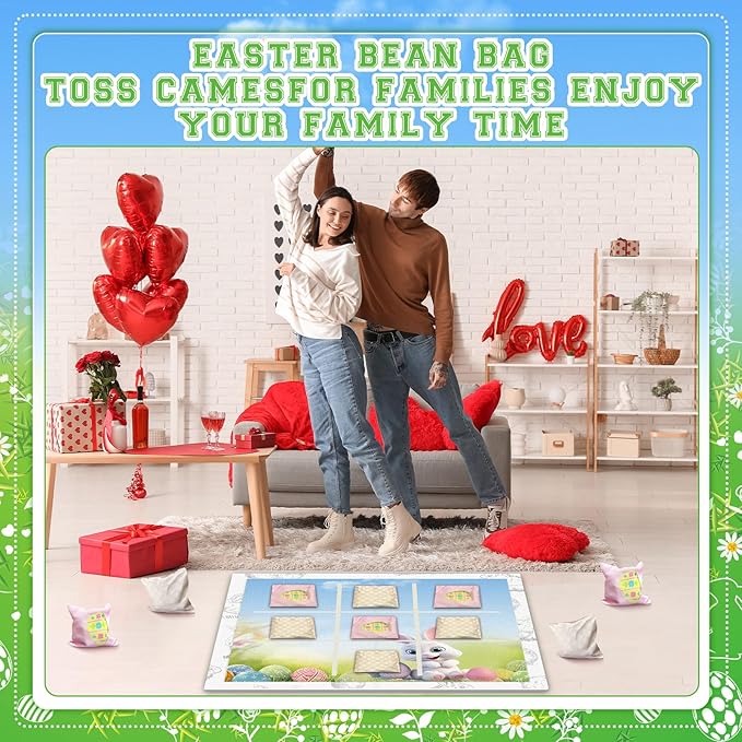 3 x 3 Ft Outdoor Giant Tic Tac Toe Bean Bag Toss Games for Kids Adults Family Bean Bag Toss Game Felt Board with 10 Bean Bags Outdoor Camping Backyard Lawn Games Gift