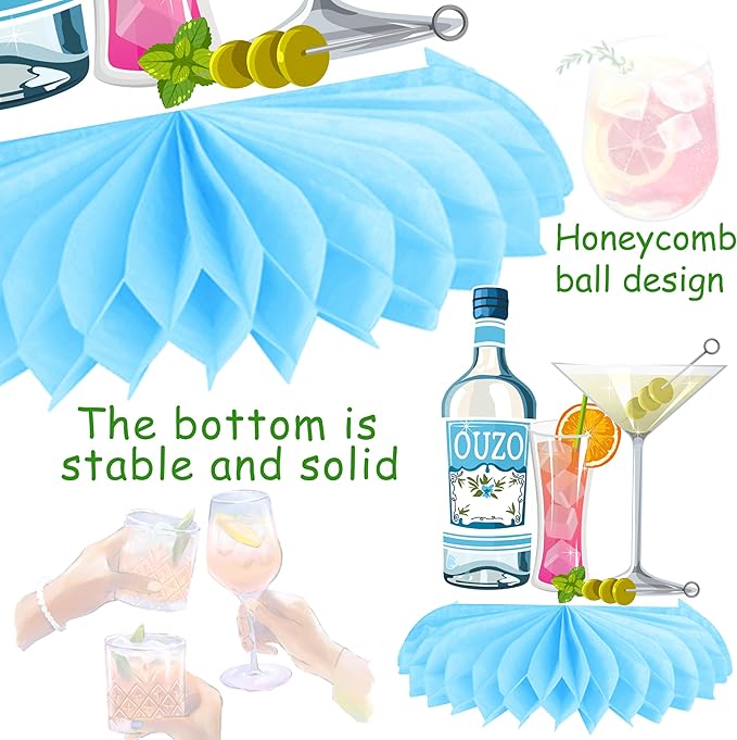Cocktail Theme Honeycomb Centerpieces Margarita Birthday Party Decorations Margs & Matrimony Bachelorette Party Centerpiece Decoration for Cocktail Martini Themed Party Mexican Fiesta Supplies