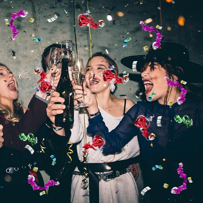 12 PCS Party Confetti Poppers Cannons for Wedding Birthday Graduation Baby Shower Anniversary Christmas New Year's Party Celebrations Supplies and Favors