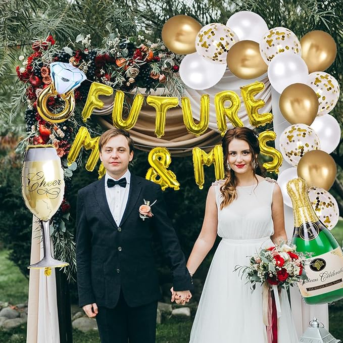 Engagement Party Decorations Bridal Shower Decor She Said Yes Decorations Bridal Shower Balloons Wedding Balloons Soon To Be Future Mr And Mrs Balloons Decor Engaged Decorations Engagement Banner