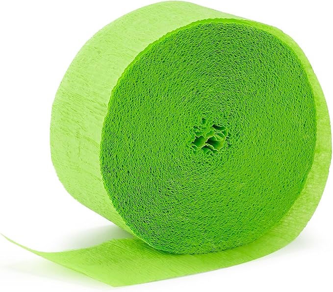 Premium Lime Green Crepe Paper Streamer - 81 ft (1 Pc) - Perfect for Birthdays, Weddings, and Events