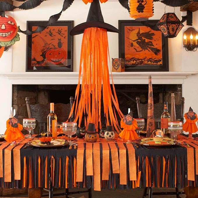 PartyWoo Orange Crepe Paper Streamers 6pcs 492ft Pack of Orange Crepe Paper Streamers for Thanksgiving Halloween Little Cutie Baby Shower Anniversary Autumn Luau Theme Birthday Party Decorations