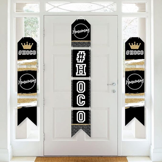 Big Dot of Happiness HOCO Dance - Hanging Vertical Paper Door Banners - Homecoming Wall Decoration Kit - Indoor Door Decor