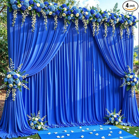 20ft x 10ft Wrinkle Free Royal Blue Wedding Backdrop Curtains for Party Bridal Shower Reception Decorations Royal Blue Fabric Curtain Backdrops Drapes for Photography Baby Shower Birthday Background