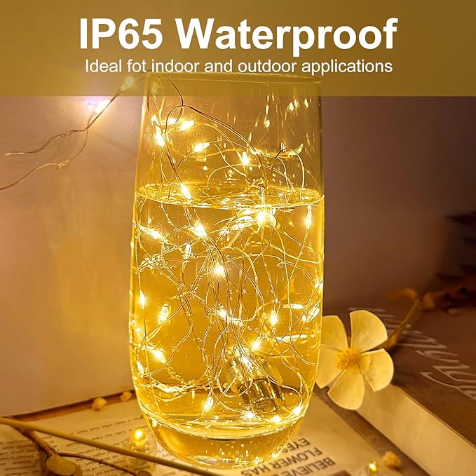 12 Pack Fairy Lights Battery Operated, 7ft 20 Mini LED Fairy Lights Silver Wire Twinkle Lights for DIY, Parties, Wedding, Bedroom, Christmas Decoration (Warm White)