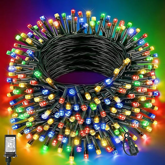 157FT 480 LED Christmas Lights Outdoor, Plug in Easter String Lights Waterproof, 8 Modes Green Wire String Twinkle Lights for Indoor Home Garden Patio Party Holiday Decorations, Multicolor