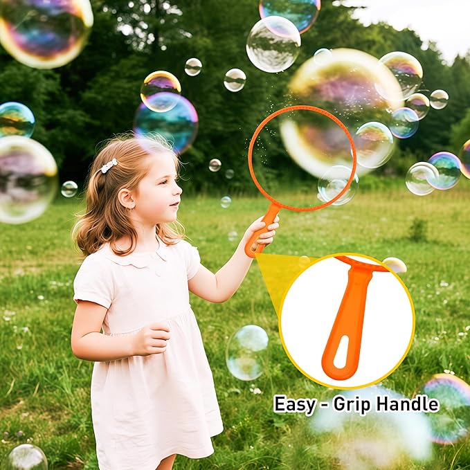 Big Bubble Wands Set,6 PCS Large Bubbles Maker Wand Set with Tray,Bubble Making Toys for Kids Summer Outdoor Birthday Party Favors