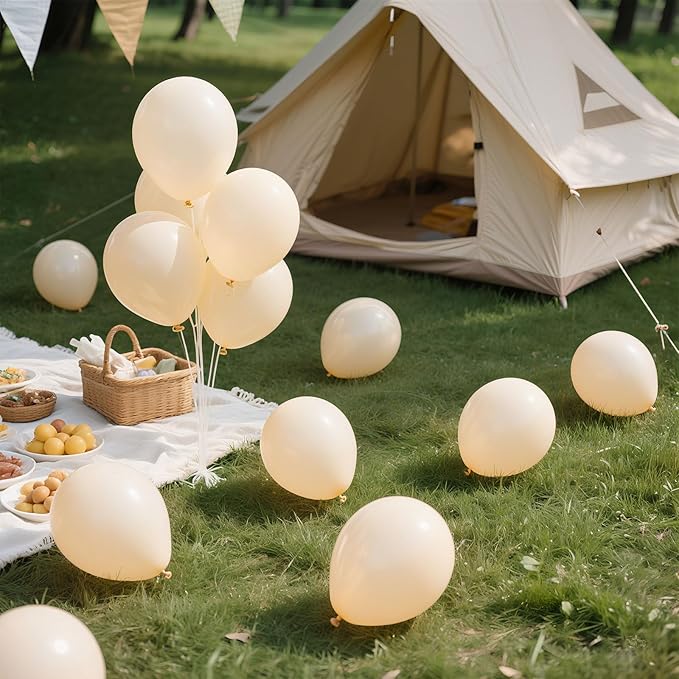 Cream Balloons 10 Pack 36 inch Latex Party Neutral Round Beige Sand White Balloons for Birthday Wedding Baby Shower Gender Reveal Party Decoration
