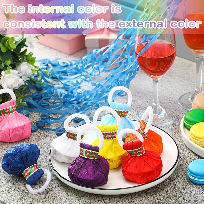 Arrowbash 48 Pcs No Mess Streamers Confetti Hand Throw Streamers Paper Crackers for New Years Wedding Opening Celebrations Birthday Retirement Engagement Graduation Party Favors Decor(Multicolor)