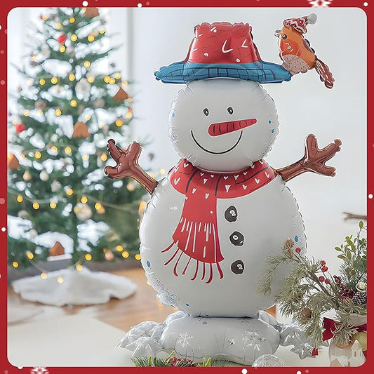 Clearance Vrukiaa Christmas Foil Balloon Decor Snowman Christmas Self Standing Mylar Balloon 31 Inch Xmas Balloon Inflatable for Party Themed Party Supplies Decorations Party