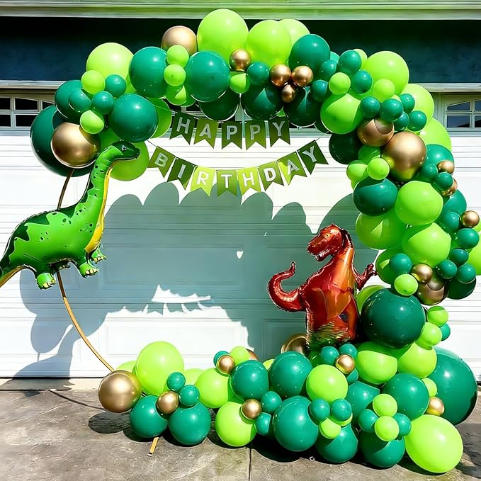 Green Balloons Balloons Garland Arch Kit, Dark Green and Lime Green Latex Balloons for St. Patrick's Day, Baby Shower, Jungle Birthday Party Decorations