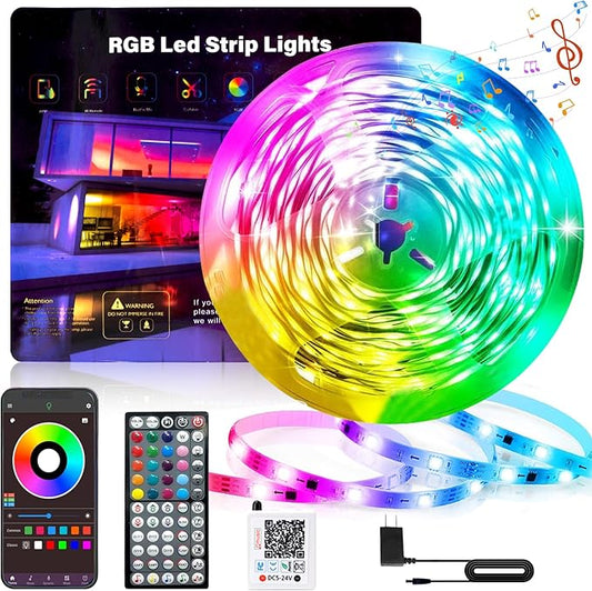 Ledagic Led Lights for Bedroom 50FT 450Leds Color Changing RGB Led Strip Lights Music Sync, Dimmable Led Light Strip with Remote, App Control, Super Bright Led Tape Light Party Room Gaming Accessories