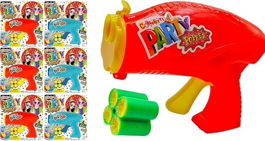 JA-RU Confetti Poppers for Kids (6 Pack) Colorful Party Poppers Confetti Shooters, Confetti Gun, Party Favors for Gender Reveal, Wedding, Birthday & New Year’s Eve | 955-6s