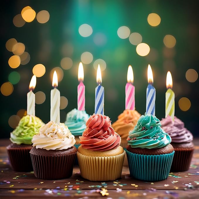 Magic Trick Birthday Candles | Blow Out Surprise Party Candles | Funny Celebration Gag | Multicolor | 10 Count