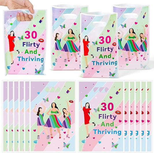 Andi Cppss Girl’s Birthday Party Favor Bags - 50PCS Flirty And Thriving Goodie Bags for Girls Women Flirty And Thriving Party Decoration Beautiful Girls Design Gift Bag for Girl’s Birthday Party Favor