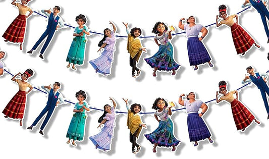Encato Garland Decoration – Magical Family Theme Birthday Party Supplies – Colorful Cartoon Garland for Celebrations – Perfect for Girls & Boys Birthdays, School Events, and Family Gatherings