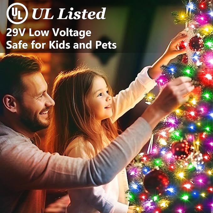 1500 LED Christmas Lights Outdoor with 12 Modes, 470FT Green Wire Christmas String Fairy Lights with Timer & Dimmable, Waterproof Twinkle Tree Lights for House Party Wedding Xmas Decor, Multicolor
