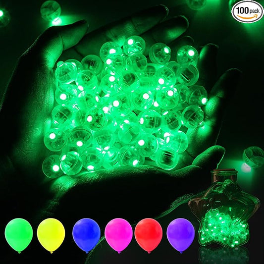 AIKEI 100pcs LED Balloon Lights,Green Mini Balls Lights,Long Standby Time Waterproof for Paper Lantern Easter Decor Halloween Christmas Birthday Party Decoration for Indoor Outdoor