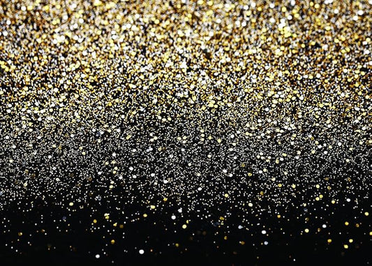 10x8ft Black and Gold Backdrop Birthday Gold Spots Bokeh Wedding Prom Graduation Photography Background X-222