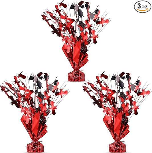Jetec 3 Pcs Graduation Table Centerpieces Graduation Table Decoration Glitter Foil Graduate Centerpieces for 2026 Grad Party Graduation Certificates(Red)