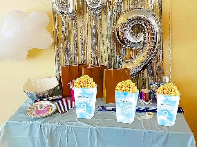 LaVenty 12 PCS On Cloud 9 Party Popcorn Bags for On Cloud 9 Birthday, Bridal Shower, Wedding Party
