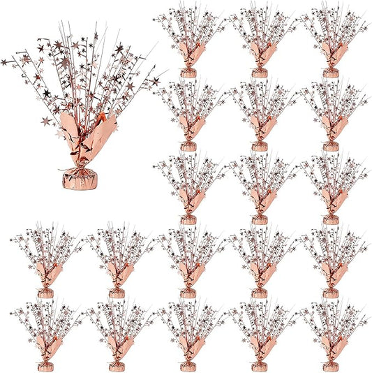 20 Pack Rose Gold Star Table Decorations Metallic Foil Spray Centerpiece Burst Table Centerpieces for Birthday Party Decoration Graduation Wedding Baby Shower Party Supply (Rose Gold)