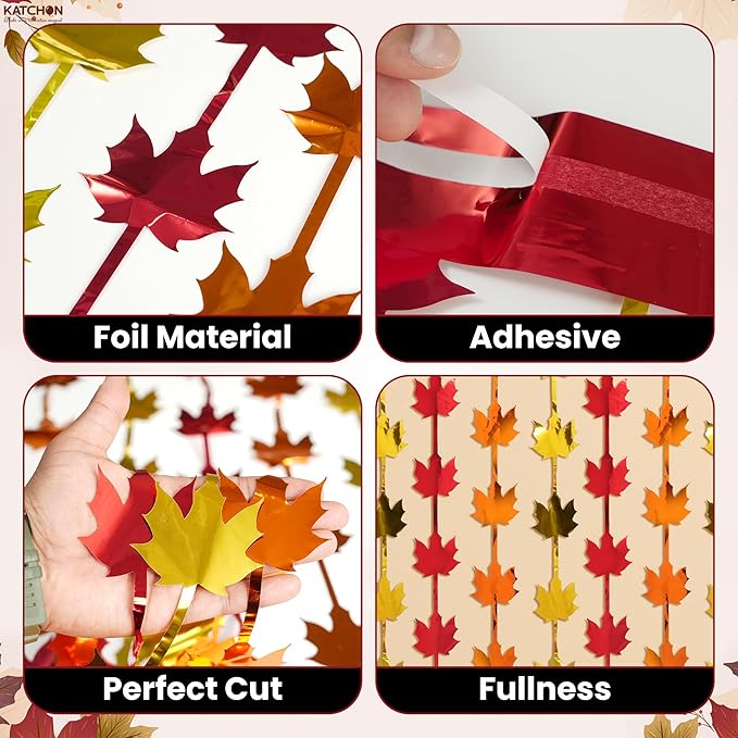 KatchOn, Thanksgiving Decor Fringes – Pack of 2 | Maple Leaf Fringes for Thanksgivng Decorations, Friendsging Decorations, Harvest Decorations, Indoor, Outdoor, Friendsgiving Party Decorations