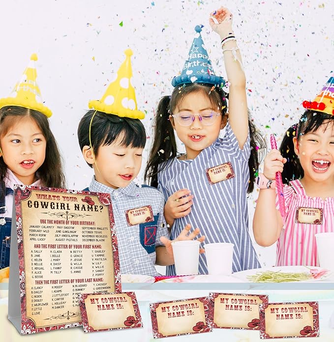 Cowgirl Birthday Party Decoration,Western Party Decorations,Cowgirl Birthday Party Sign for Girls, Cowgiel Birthday Decoration, Kids Cowgirl Activity Cards, Cowgirl Activity Decoration Supplies