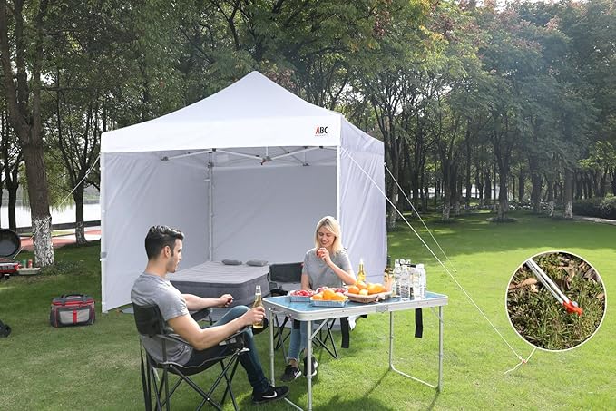 ABCCANOPY Easy Pop Up Canopy Tent with Sidewalls Commercial -Series, White