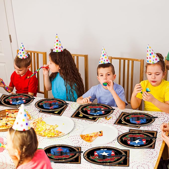 100Pcs Derby Day Party Plates Horse Racing Party Supplies Race Days Jockey Attire Disposable Tableware Set Racing Horse Roses Dinnerware for Derby Day Celebrations Parties Supplies Serves 25
