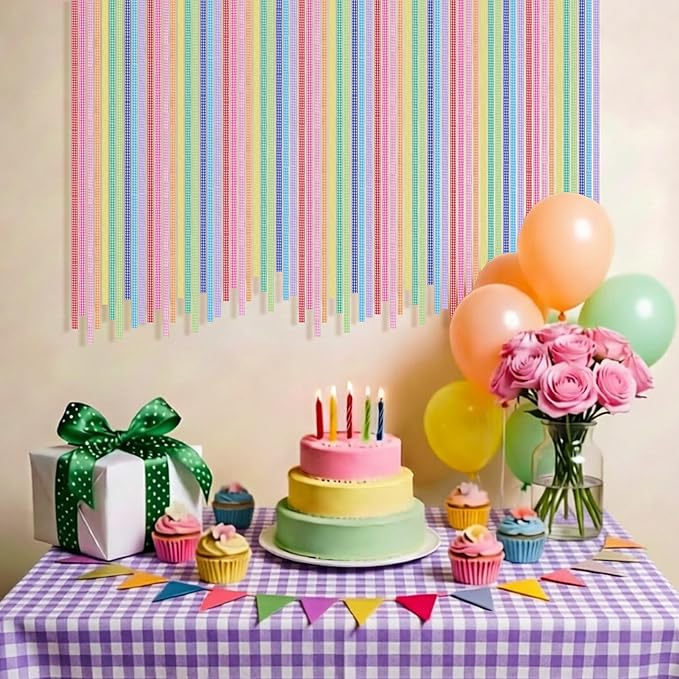 TONIFUL 3/8 Inch Gingham Ribbon 10 Colors 50 Yards Plaid Checkered Ribbons for Spring, Easter, Crafts, Gift Wrapping, Bouquet, Wedding Invitation, Bows, Baby Shower, Birthday Decoration (5Yd/Roll