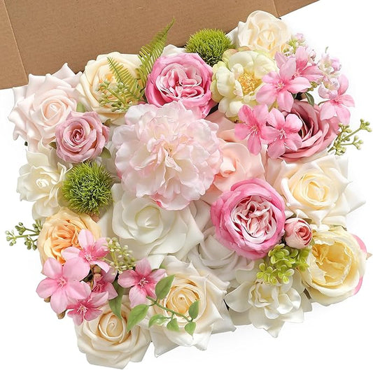Serra Flora Artificial Flowers Combo Box Set for DIY Wedding Bouquets Centerpieces Arrangements Bridal Shower Party Home Decorations