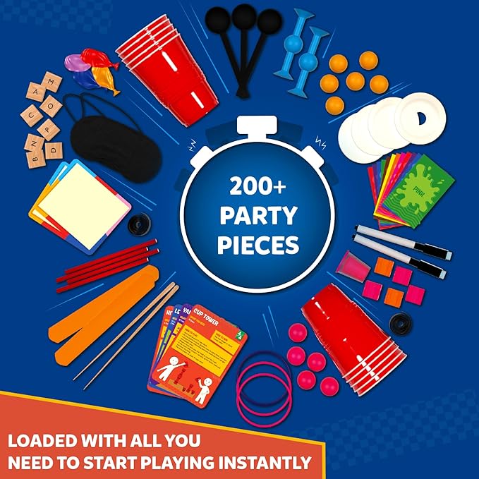 One Minute Party Games - 200+ Pieces, Fast-Paced & Hilarious Group Games for Kids, Teens & Adults, Fun for Game Nights, Birthdays, Family Gatherings, Indoor or Outdoor Play