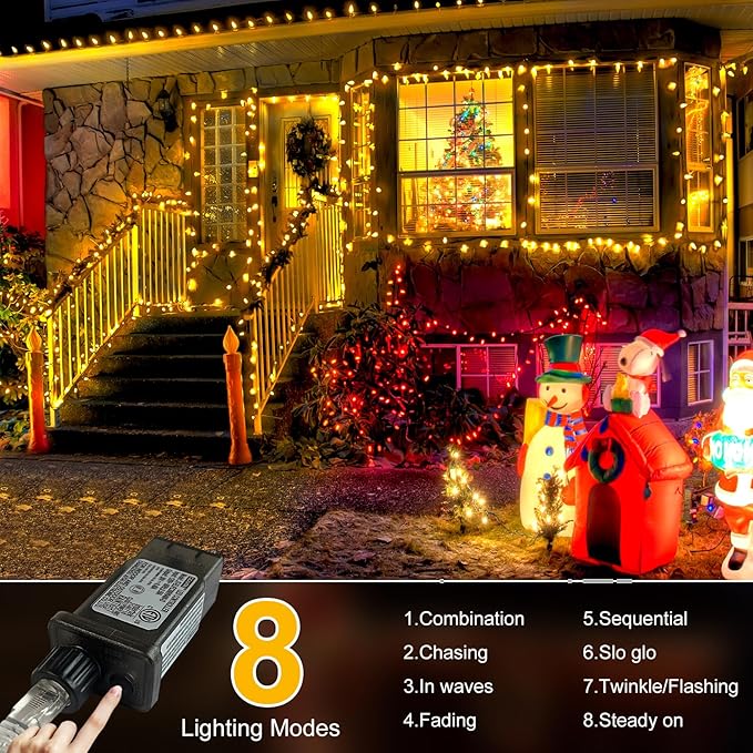 Outdoor Fairy Lights Waterproof, Plug in String Lights with 8 Modes Timer, 410Ft 1200 Twinkle LED Outdoor & Indoor Decor for Girl's Bedroom/Garden/Patio/Yard/Wedding/Holiday Party
