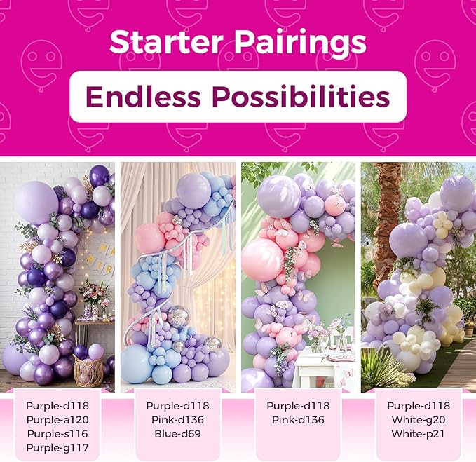 Bezente Pastel Purple Latex Party Balloons - 30 Pack 18 inch Round Helium Pale Lavender Light Purple Lilac Balloons for Bridal Shower Gender Reveal Wedding Party Decorations