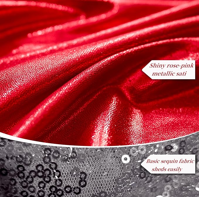 10ftx10ft Red Sequin Backdrop Curtain for Parties, Wrinkle Free Thick Glitter Sparkle Photo Backdrop Drapes 2 Panels 5x10FT Shimmer Back Drop Cloth for Valentine's Day Wedding Photography Background
