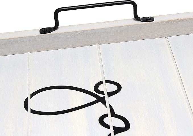 Elegant Designs HG2000-GGH Decorative Wood Serving Tray w/Handles, 15.50" x 12", Gather (Pack of 4)