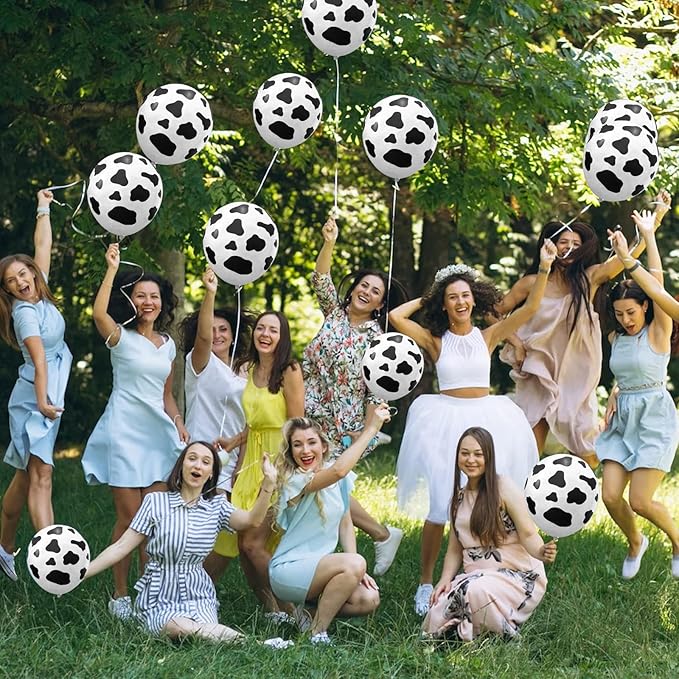 Baipian Cow Balloons, 60 Pcs Cow Print Balloons, 12 Inch Funny Farm Animal Balloons Latex Balloons Helium for Yard Farmhouse Farm Birthday Party Baby Shower Cowboy Cowgirl Party Decorations
