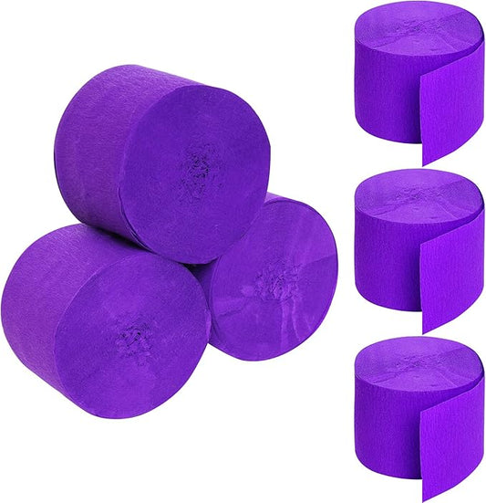 jiebor Purple Streamers Halloween Streamers Crepe Paper 492 Ft 6 Rolls for Halloween Party Wedding Birthday Home Office Door Wall Decorations Flower Making