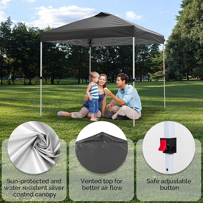 VINGLI 10x10 Pop Up Canopy Tent with 4 Sidewalls & Sandbags, Outdoor Pop Up Gazebo, Tents for Parties Easy up Canopy for Events, Parties, Camping