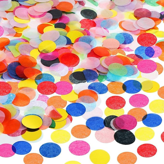Skylety 20000 Pcs 0.6'' Colorful Round Paper Confetti Circles 3.5 oz Rainbow Table Tissue Paper Confetti Sprinkles Dots for Graduation Wedding Anniversaries Birthday Arts Craft DIY Scrapbooking Decor