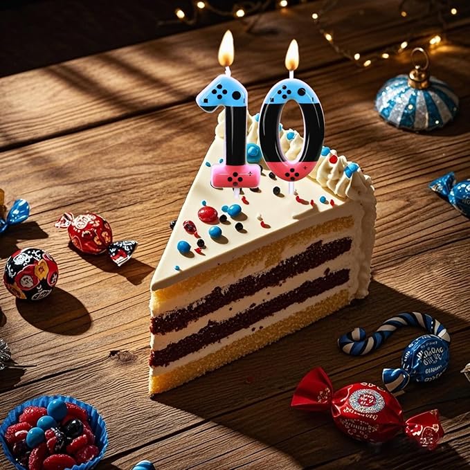 Gaming Candle,Level 18 Number Birthday Cake Candles,18 Birthday Decorations for Boys,18th Birthday Candle Gamepad Birthday Candles,Video Game Controller Themed Birthday Party Supplies (Number 18)