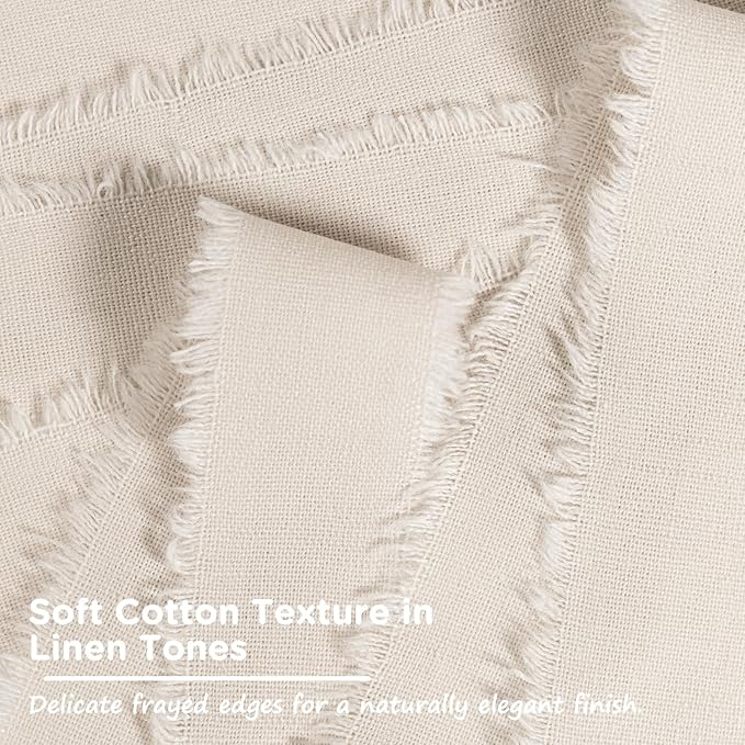 Linen Cotton Ribbon 1 Inch Linen 3 Rolls 21 Yards Frayed Edge Fabric Set for Rustic Wedding Decor, Bridal Bouquet Wrap, Farmhouse Decor, Table Setting & Gift Wrapping