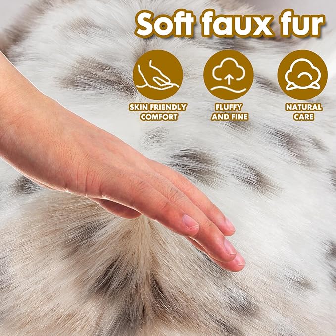 ShellKingdom Plush Novelty Animal Hat,3 in 1 Function Faux Fur Full Animal Hood Hat Winter Warmer Cap