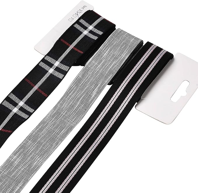BEEFLYING 3 Styles Black Wire Edged Ribbons for Gift Wrapping, 25~28mm×2.7m Satin Ribbons Stripe Ribbons for Wedding Party Decoration Hair Bows Flower Designs Sewing and Craft, 9 Yards